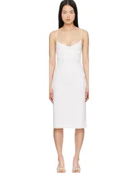 SHUSHU/TONG White Embroidered Midi Dress Whwhite