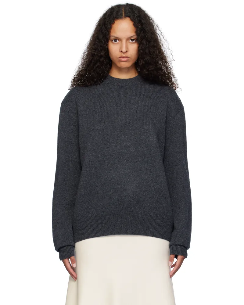 FRANKIE Shop Gray Rafaela Padded Knit Sweater Dark