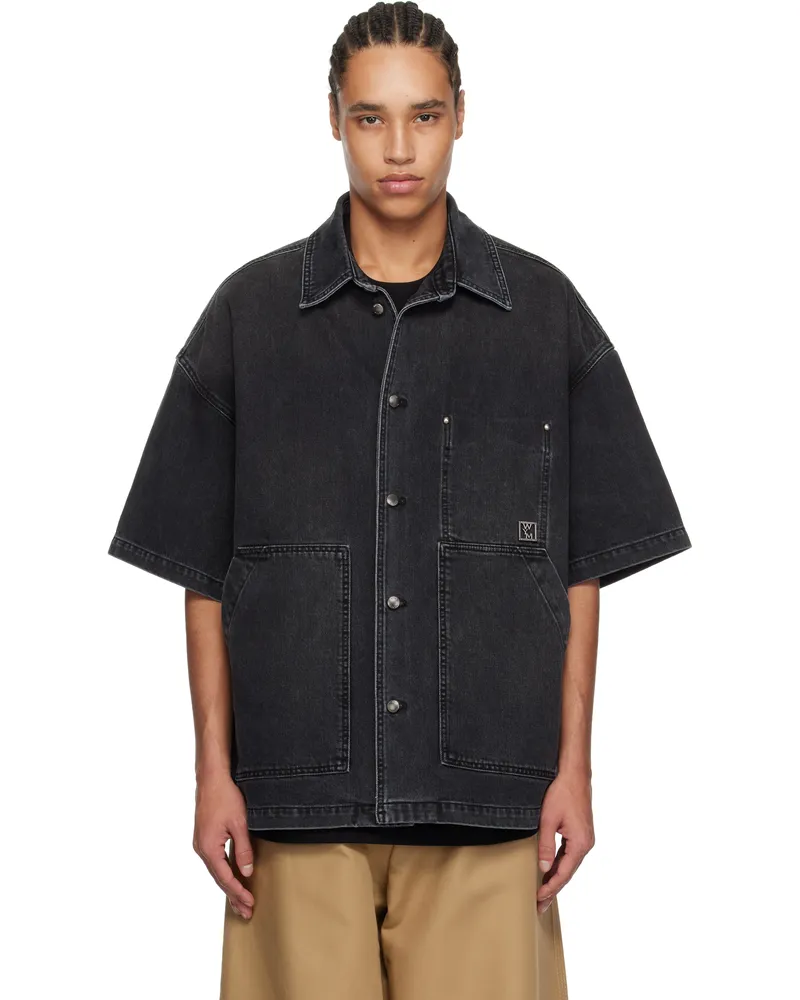Wooyoungmi Black Faded Denim Shirt Black873b