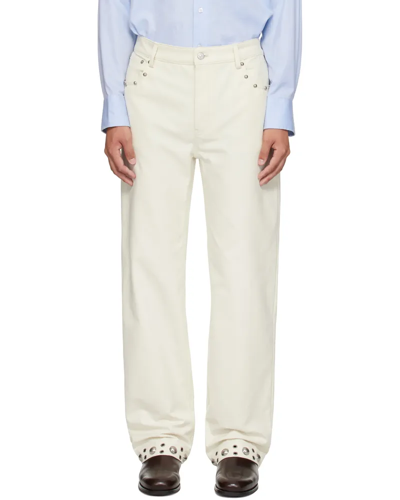 Valentino Garavani Off-White Studded Trousers 031