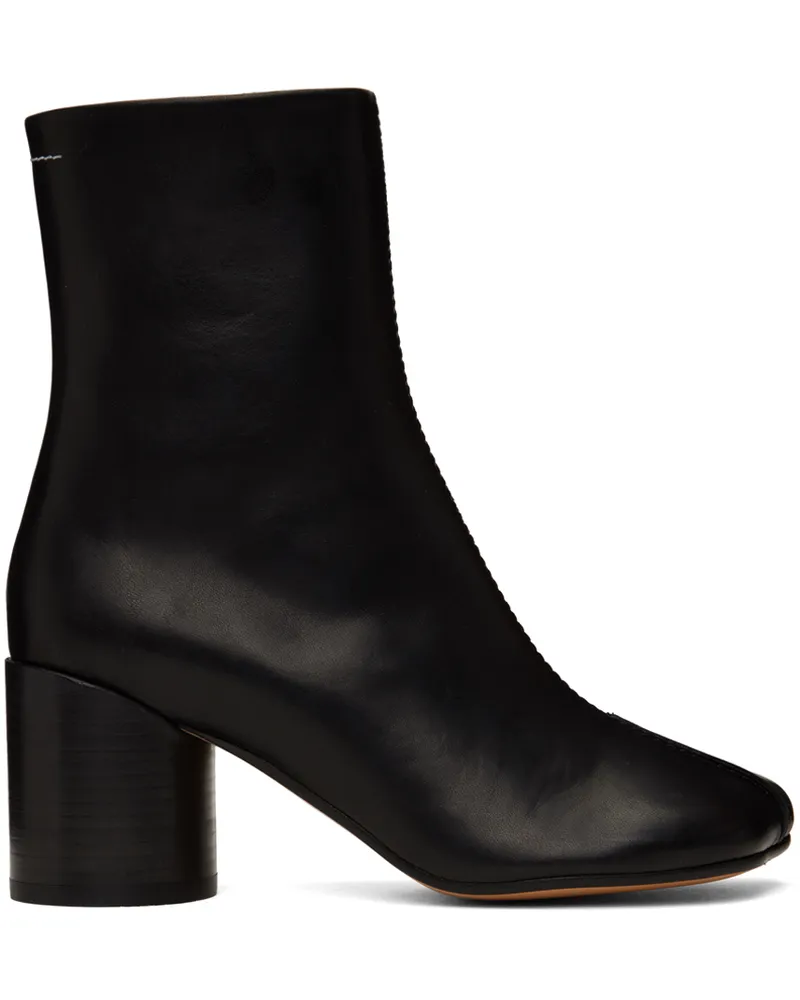 Maison Margiela Black Stitch-Out Leather Ankle Boots T8013