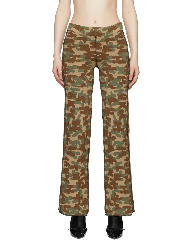 1XBLUE SSENSE Exclusive Green Cotton Trousers Green