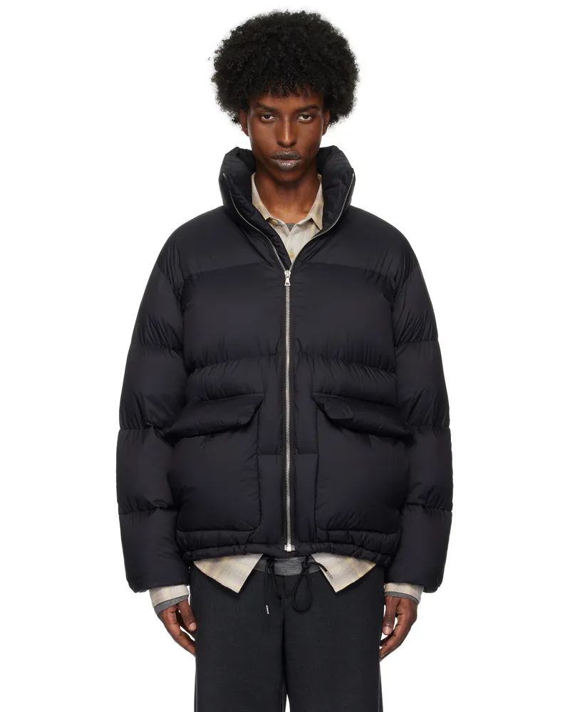 AURALEE Black Super Light Nylon Ripstop Down Jacket Black