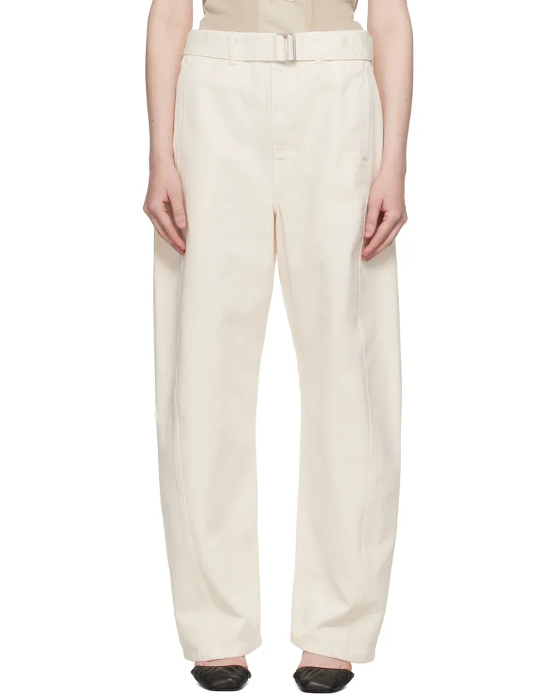 Christophe Lemaire Off-White Twisted Belted Jeans Wh004