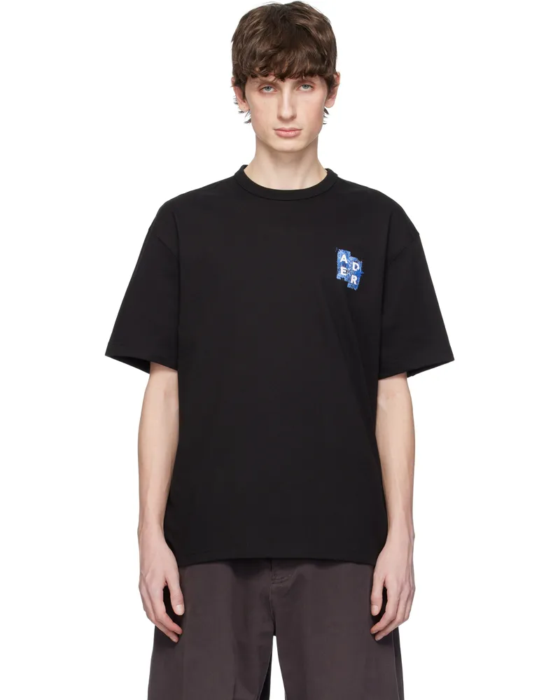 Adererror Black Sig; TRS Tag 06 T-shirt Noir