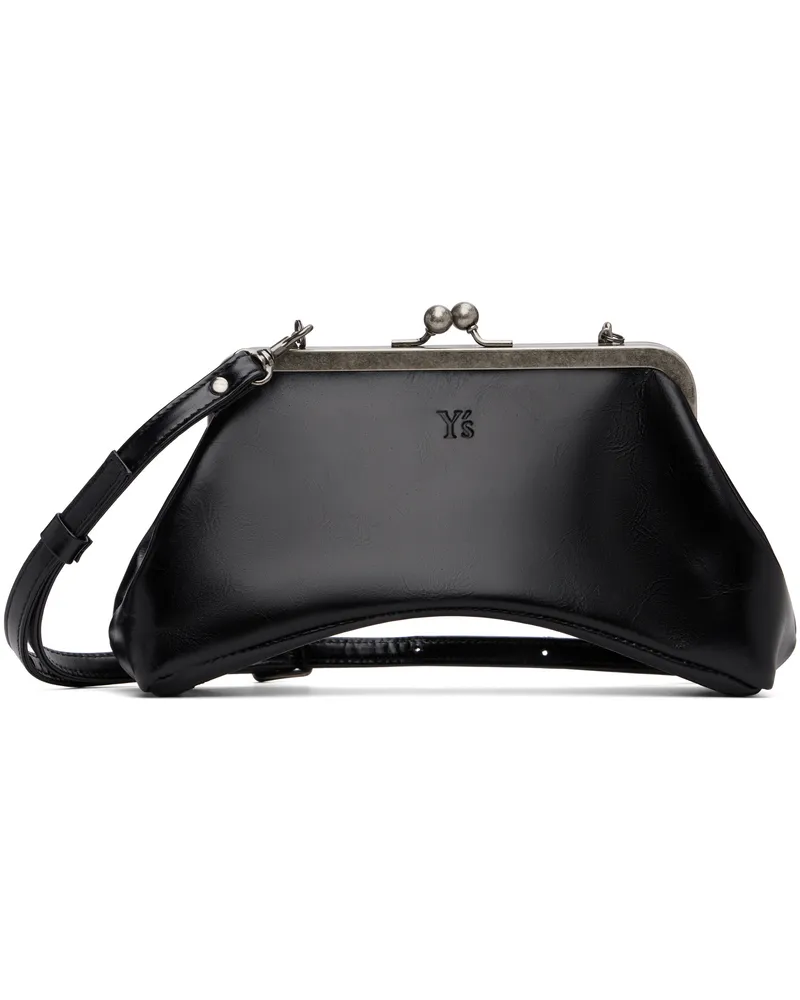 Yohji Yamamoto Black Small Glossy Leather Curve Bag 2