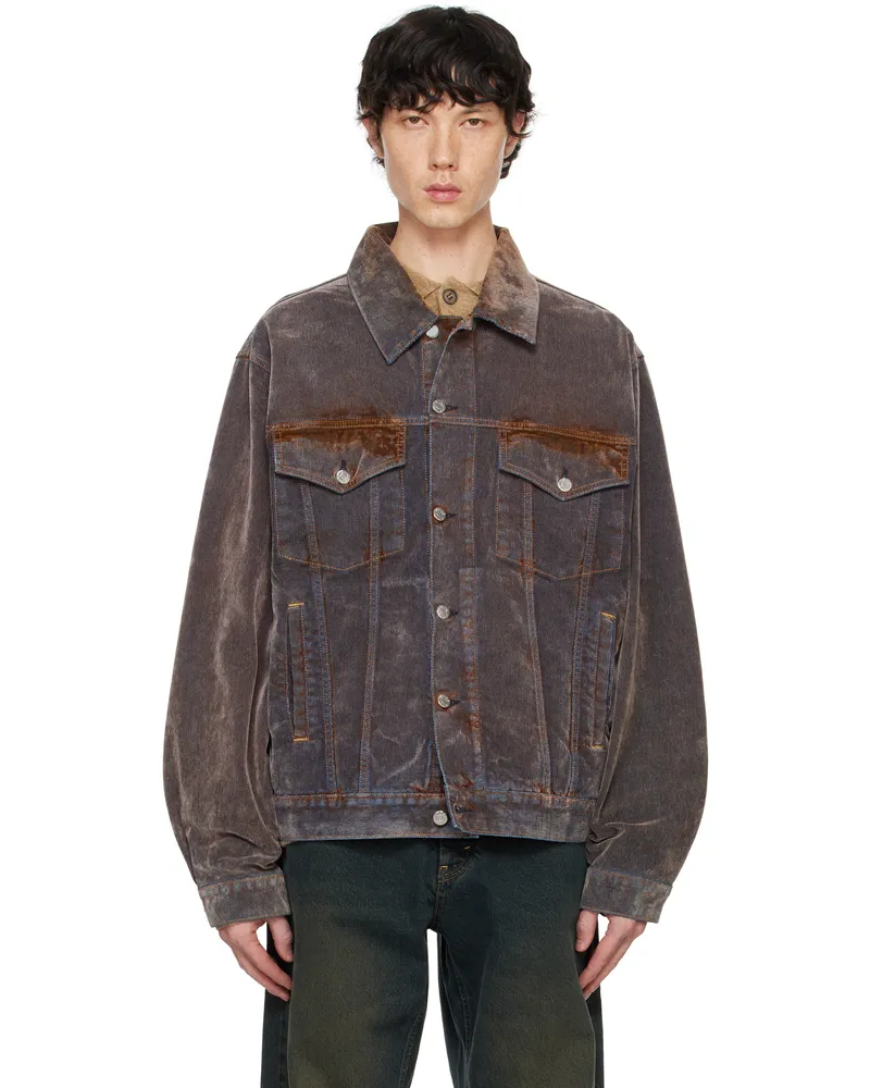 Hope Brown Bold Denim Jacket Rust
