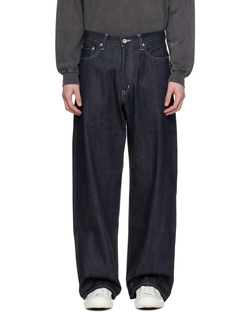 Neighborhood Blue Rigid Denim DP Wide Jeans Indigo