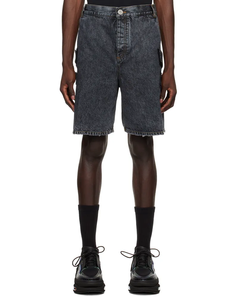 Balmain Black Distressed Shorts 0pc
