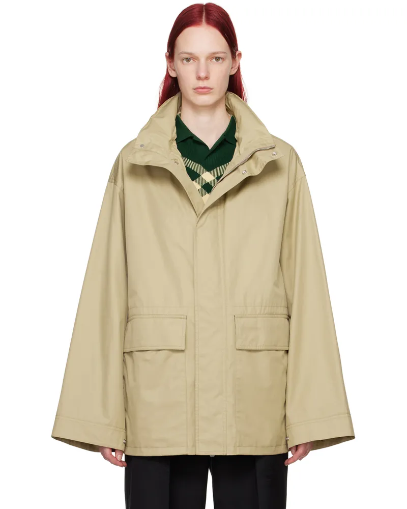 Burberry Beige Check Hood Jacket Hunter