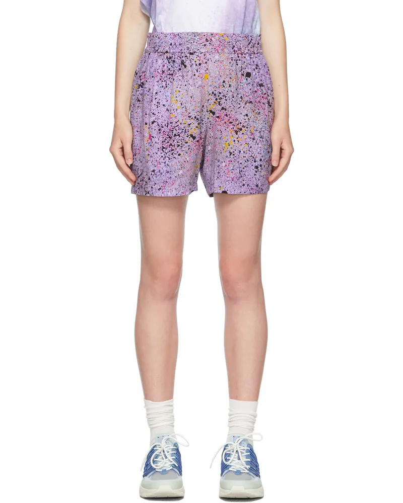 McQ Purple Hyper Speckle Shorts 5003
