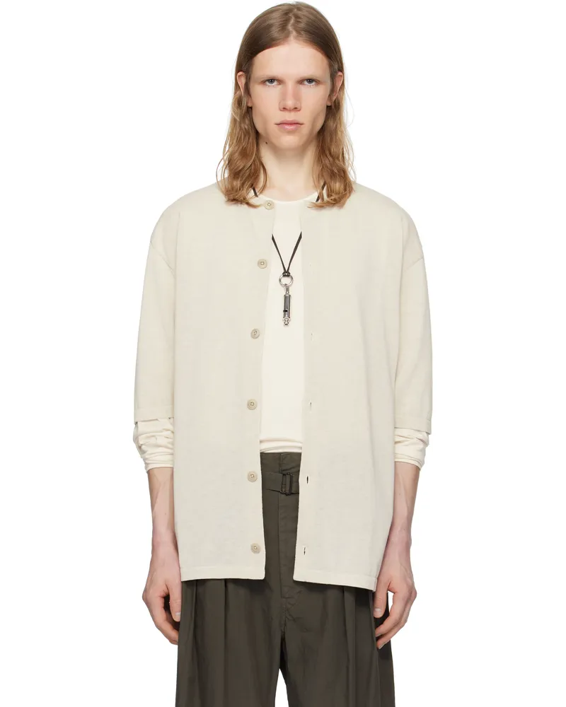 Christophe Lemaire Beige Short Sleeve Overshirt Cardigan Bg266
