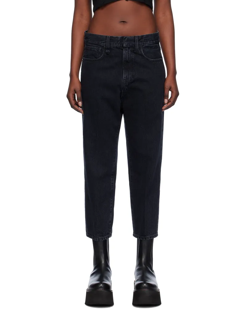 R13 Black Tailored Drop Jeans Onyx