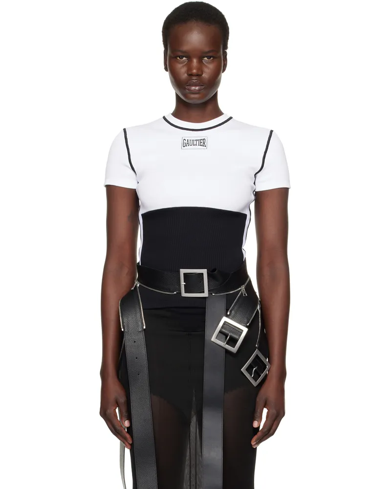 Jean Paul Gaultier Black & White 'The Color-Block' T-Shirt 0100