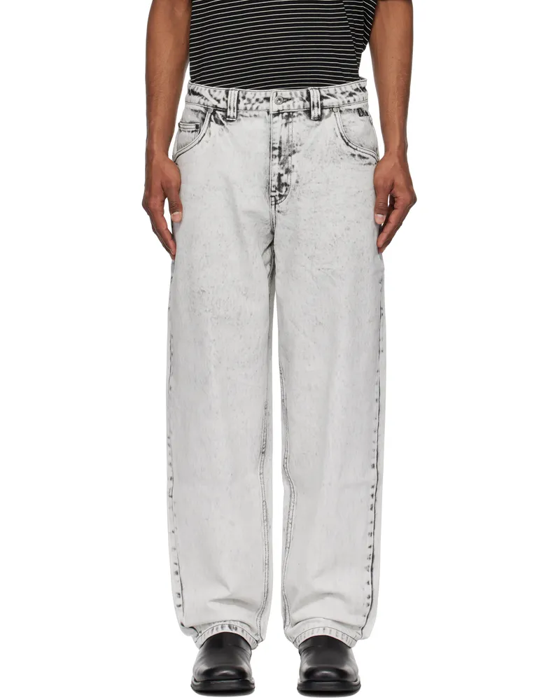 Dime White Classic Baggy Jeans Smoke