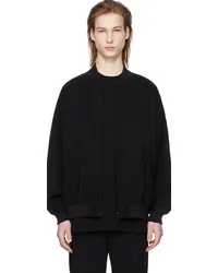 ATON Black Zip Bomber Jacket Black