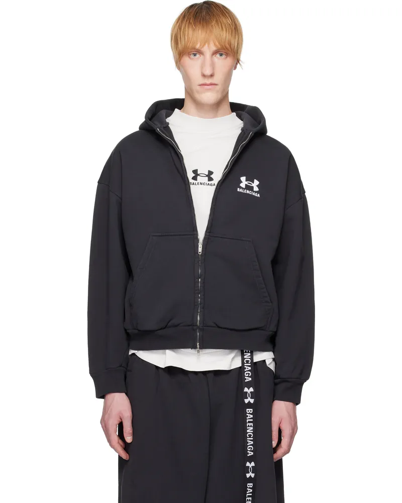 Balenciaga Black Under Armour Edition Zip-Up Hoodie 9034