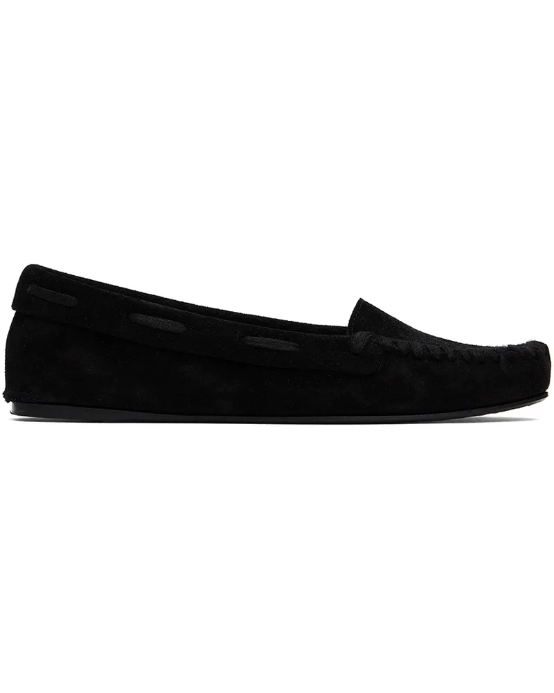 The Row Black Mabel Moc Loafers Blk