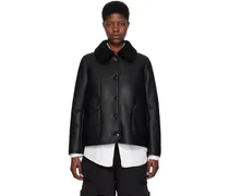 Black Brainticket Leather Jacket