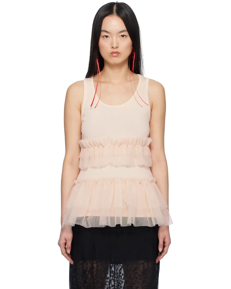 Simone Rocha Pink Tutu Hem Tank Top Nude