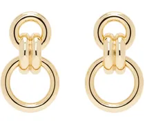 Gold Round Link Drop Earrings