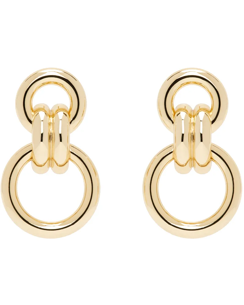 Anine Bing Gold Round Link Drop Earrings Gold