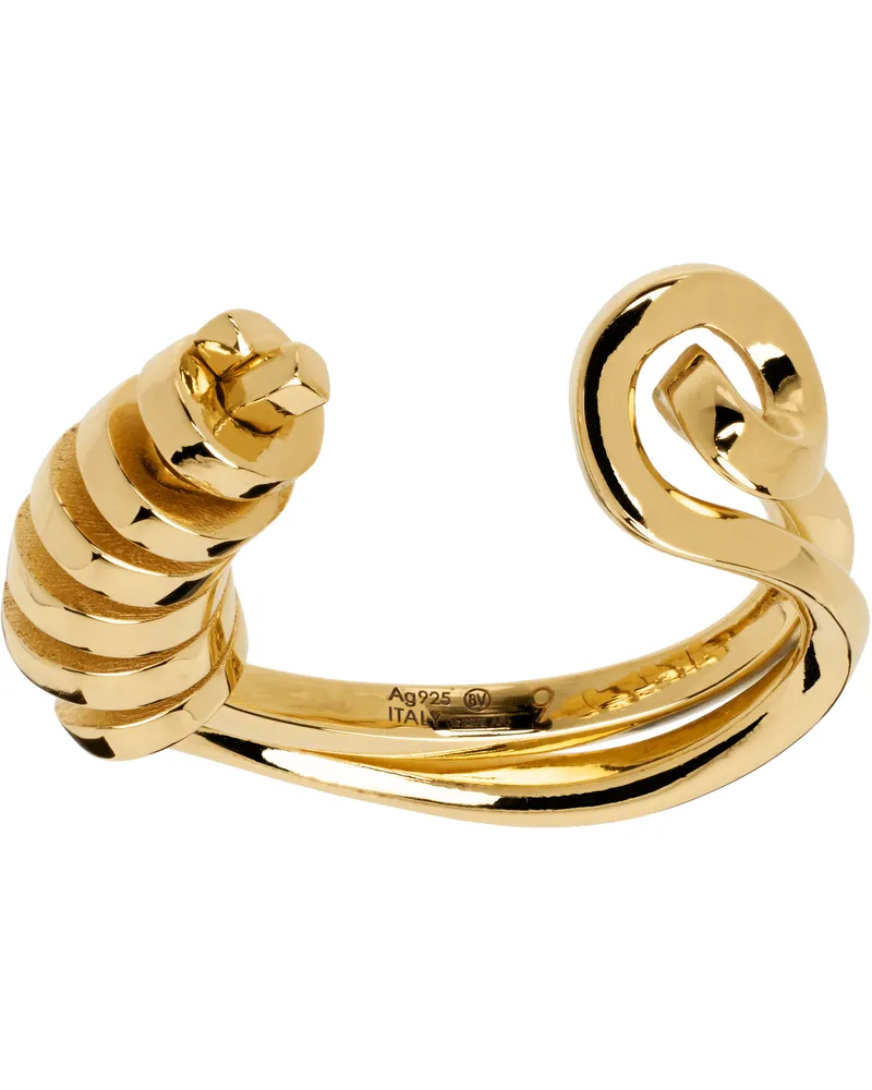 Bottega Veneta Gold Twist Ring 8120