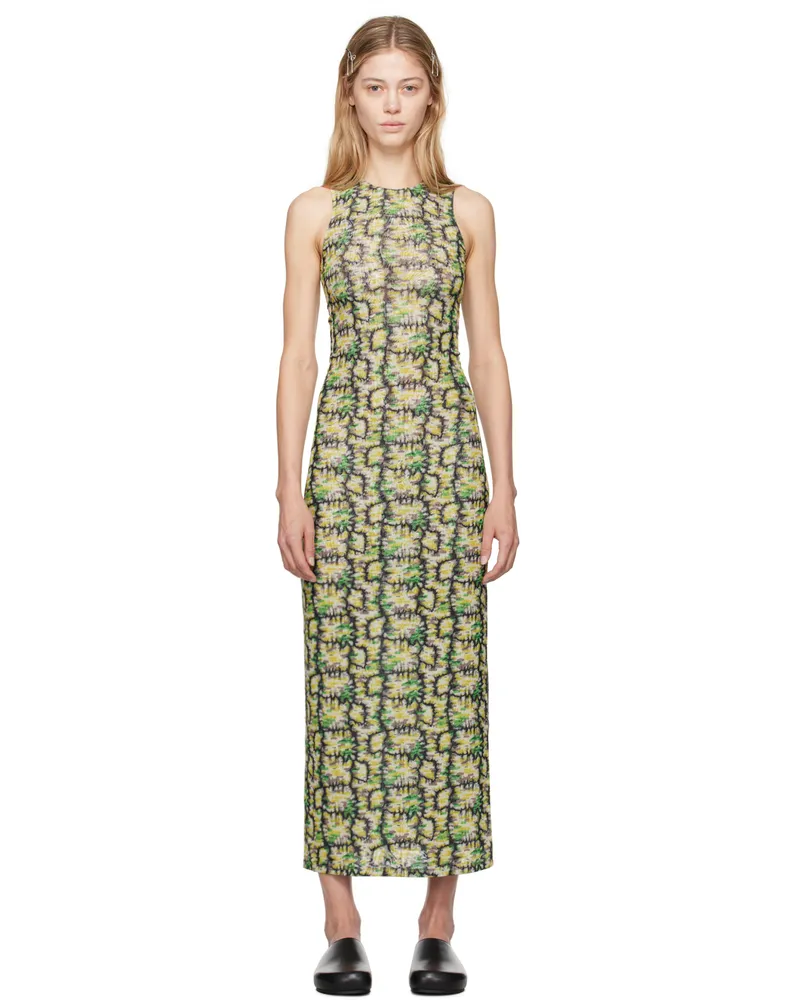 Eckhaus Latta Green Duet Maxi Dress Moss