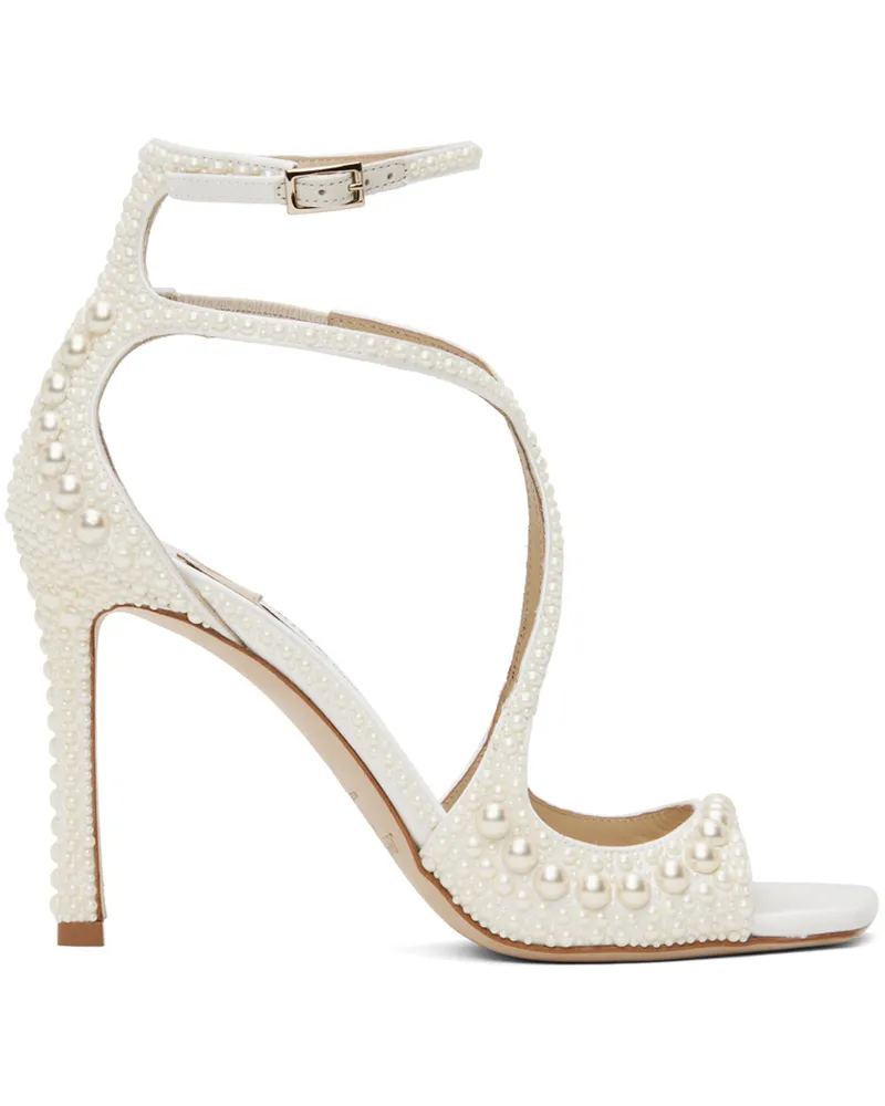 Jimmy Choo White Azia 95 Heeled Sandals White