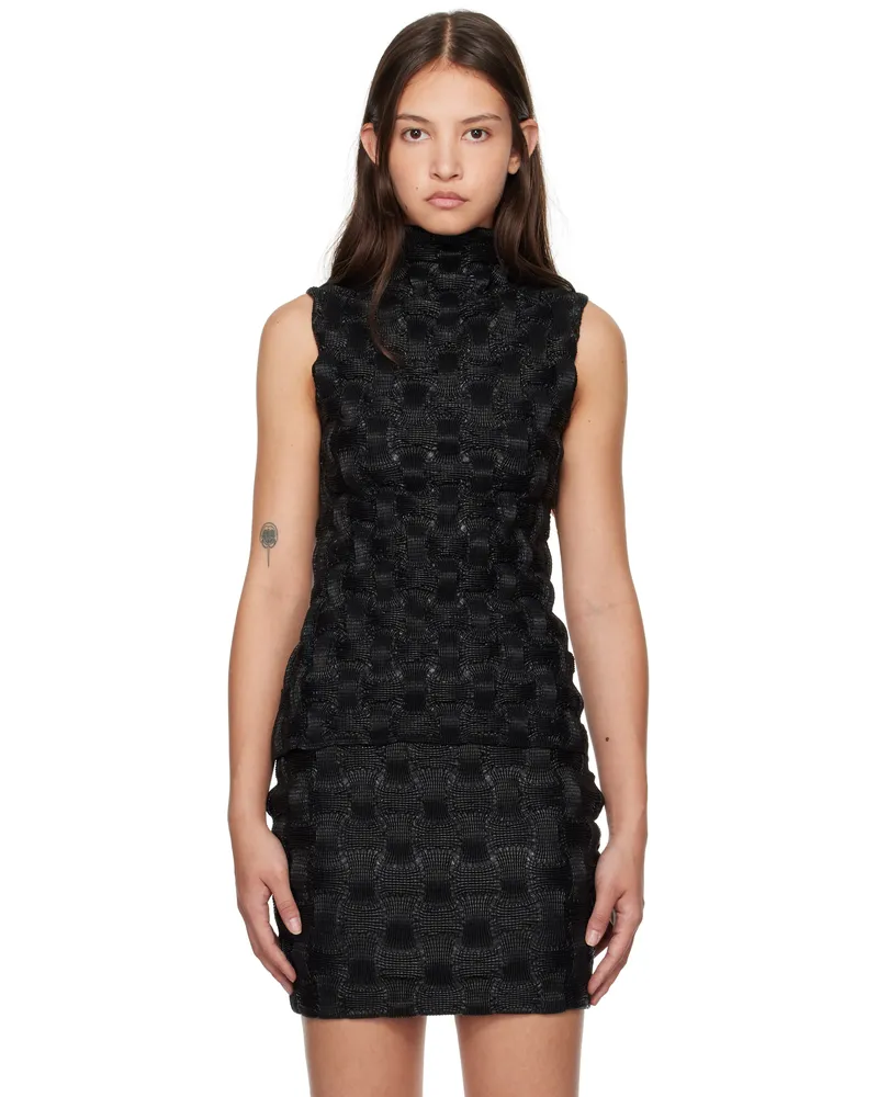 Nanushka Black Harriet Vegan Leather Top Black