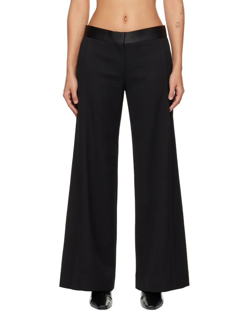 Victoria Beckham Black Side Panel Trousers Black