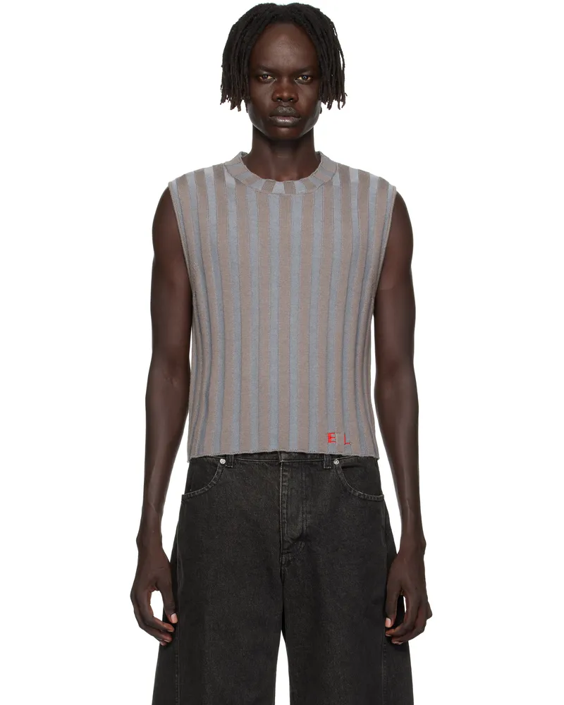 Eckhaus Latta Taupe & Gray Keyboard Vest Heron