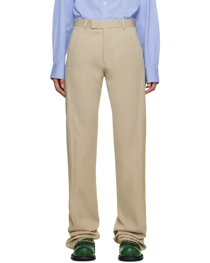 Martine Rose Taupe Twist Seam Trousers Stone