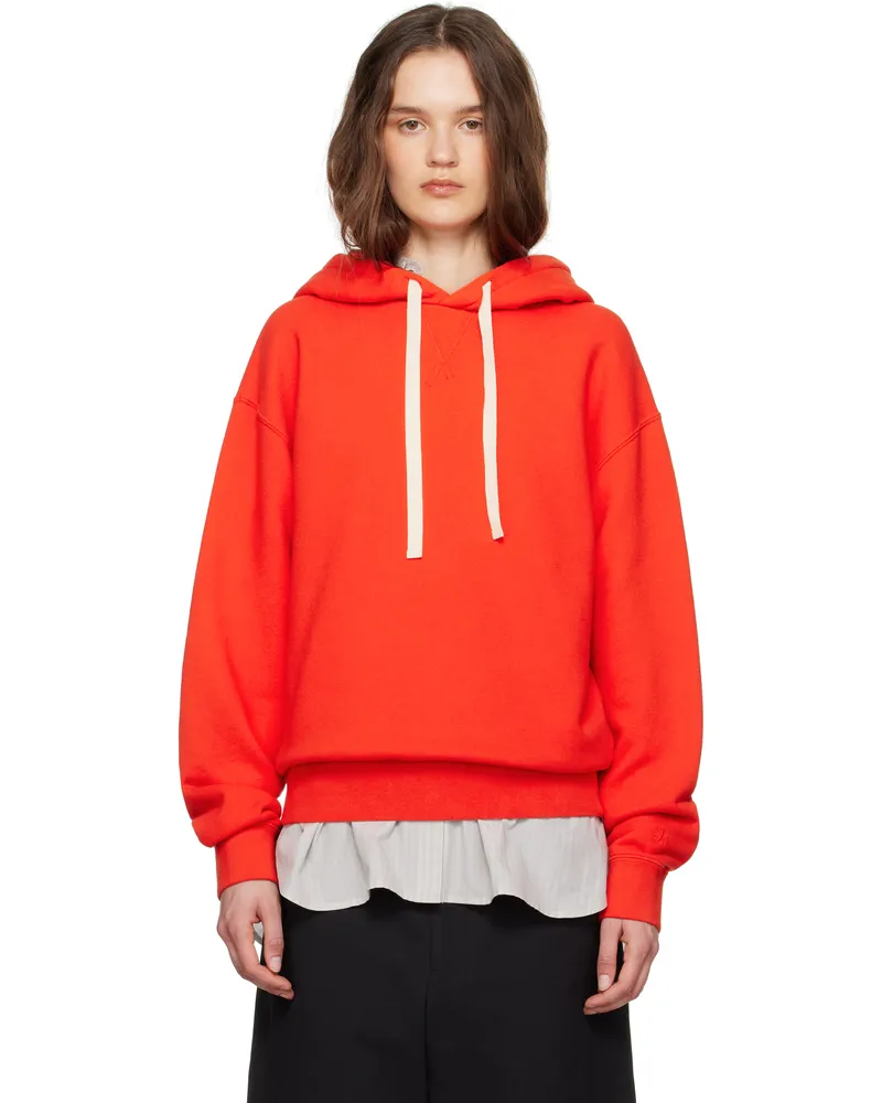 Jil Sander Orange Drawstring Hoodie 626