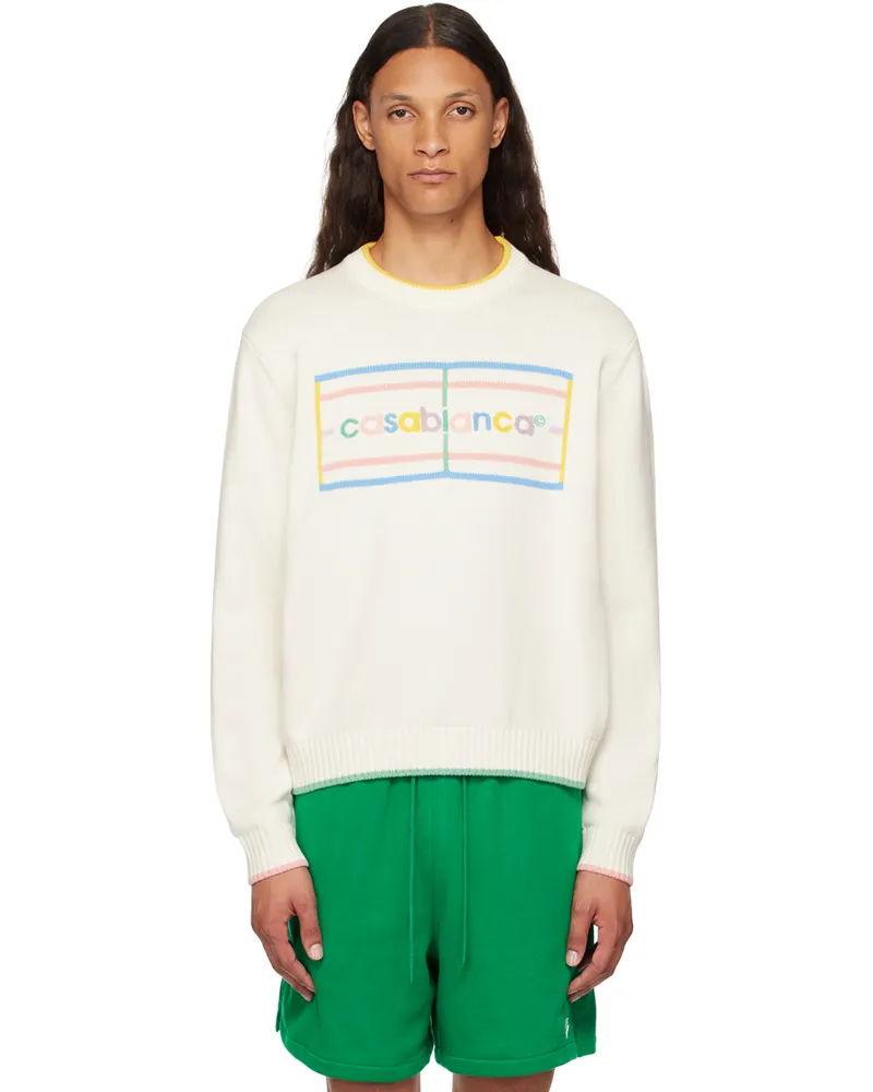 Casablanca Paris White Pastel Court Sweater Pastel