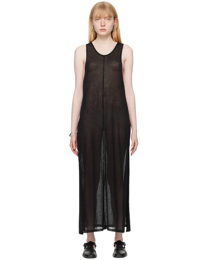 AURALEE Black Vented Maxi Dress Black