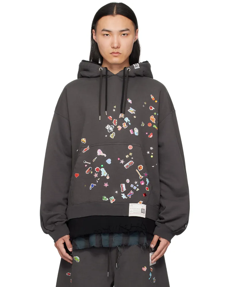 MIHARAYASUHIRO Black Triple Layered Hoodie Black