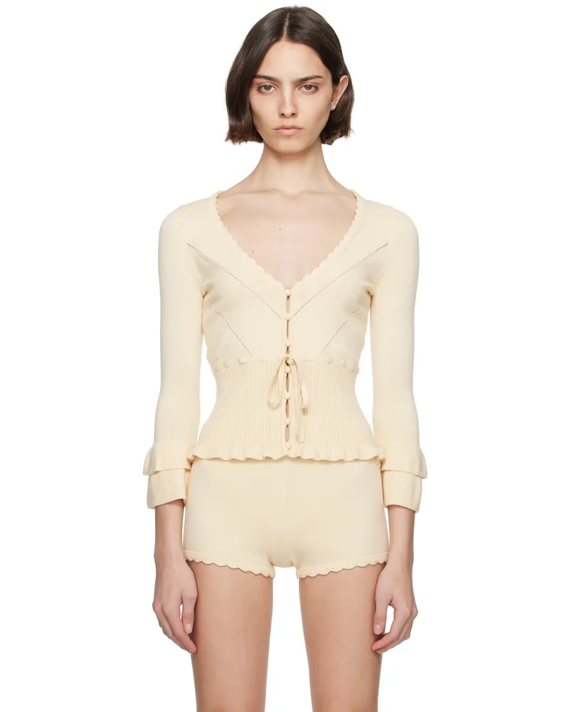 GUIZIO Beige Mathilde Cardigan Ivory