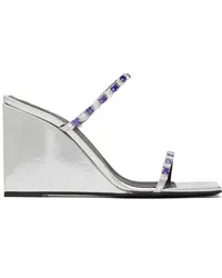 Giuseppe Zanotti Silver Shangay Heeled Sandals Silver