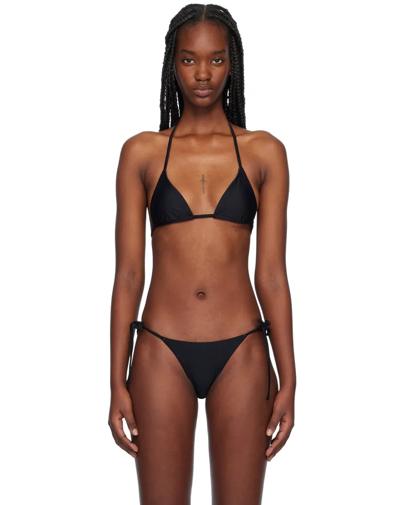 Matteau Black String Triangle Bikini Top Black