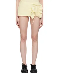 pushBUTTON Yellow Micro Skort Ivory