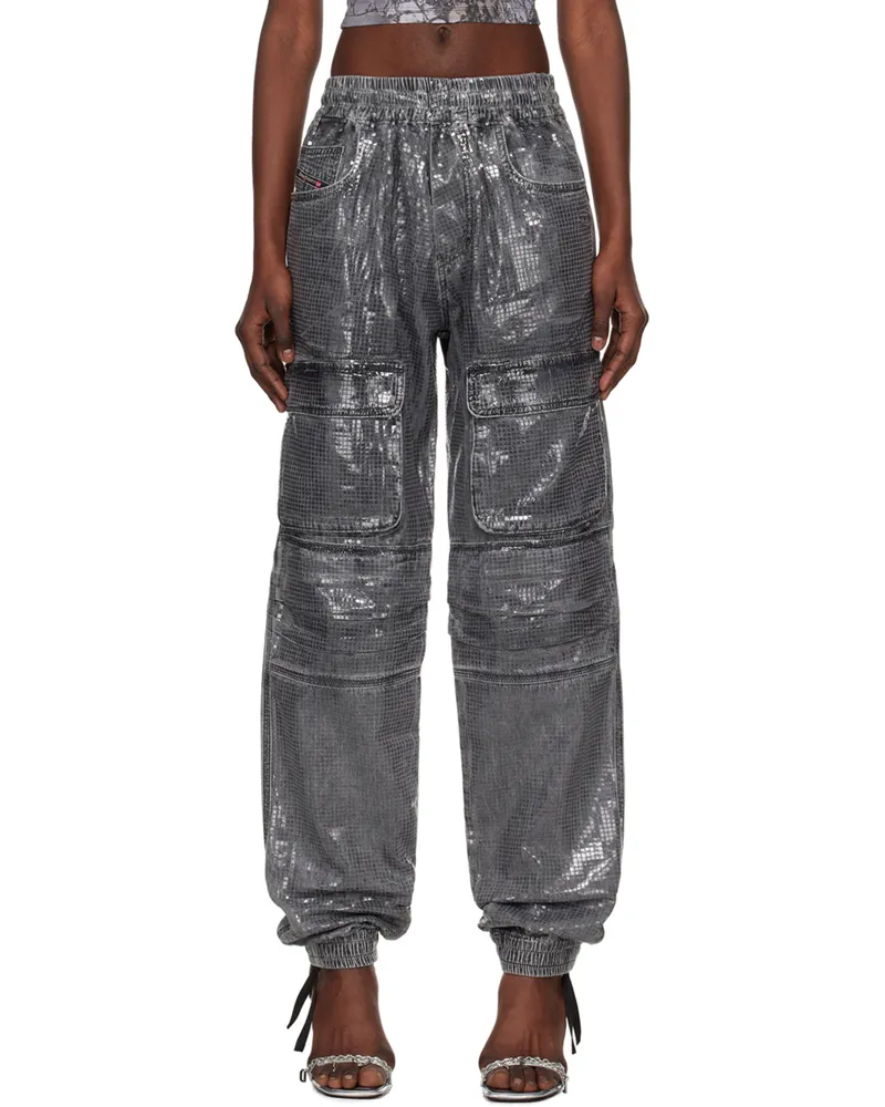 Diesel Gray D-Mirt 0pgac Denim Cargo Pants 02