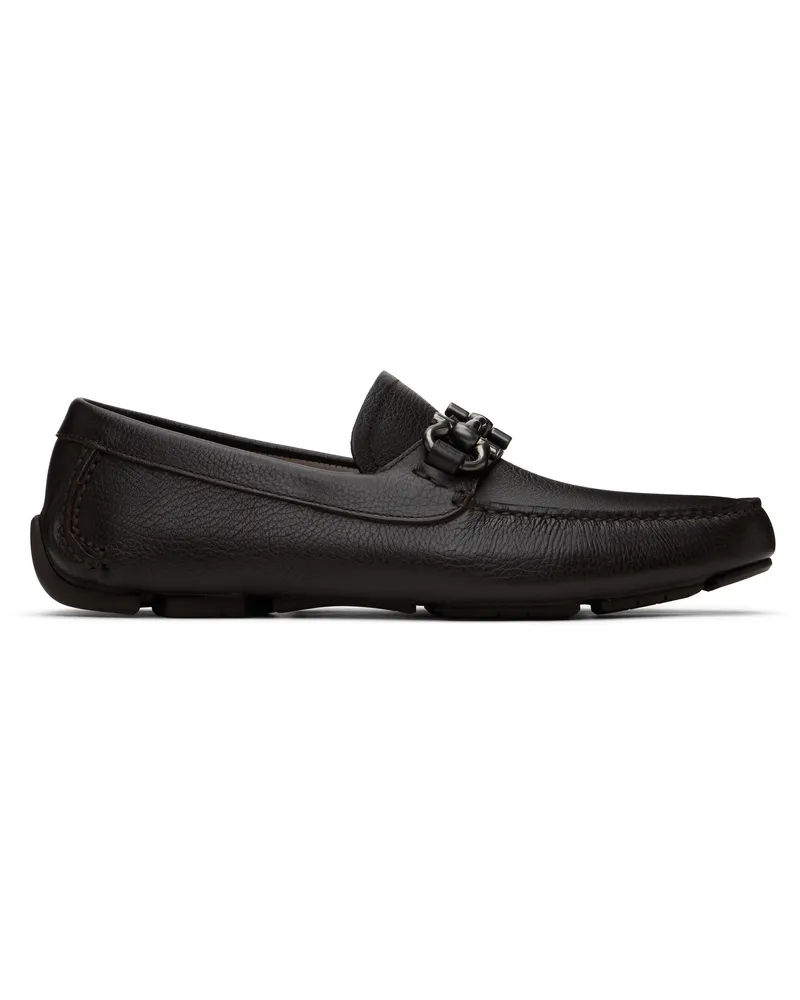 Ferragamo Brown Gancini Ornament Driver Loafers T.Moro