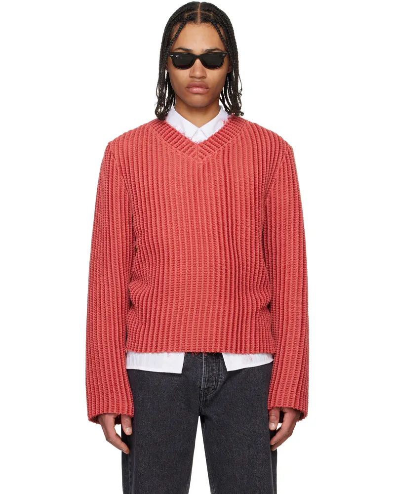 Séfr Red Agustin Sweater Waffle