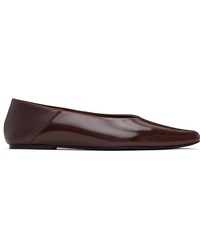 St. Agni Burgundy Classic Fold Ballerina Flats Bordeaux