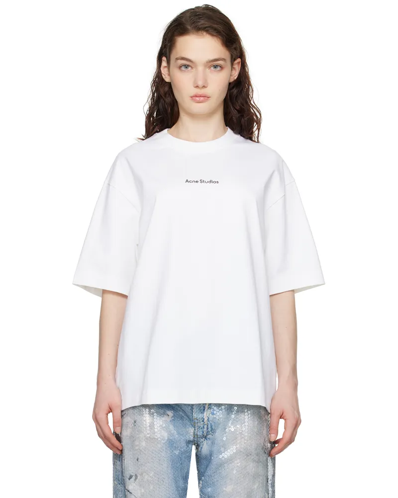 Acne Studios White Relaxed Fit Stamp Logo T-shirt 183