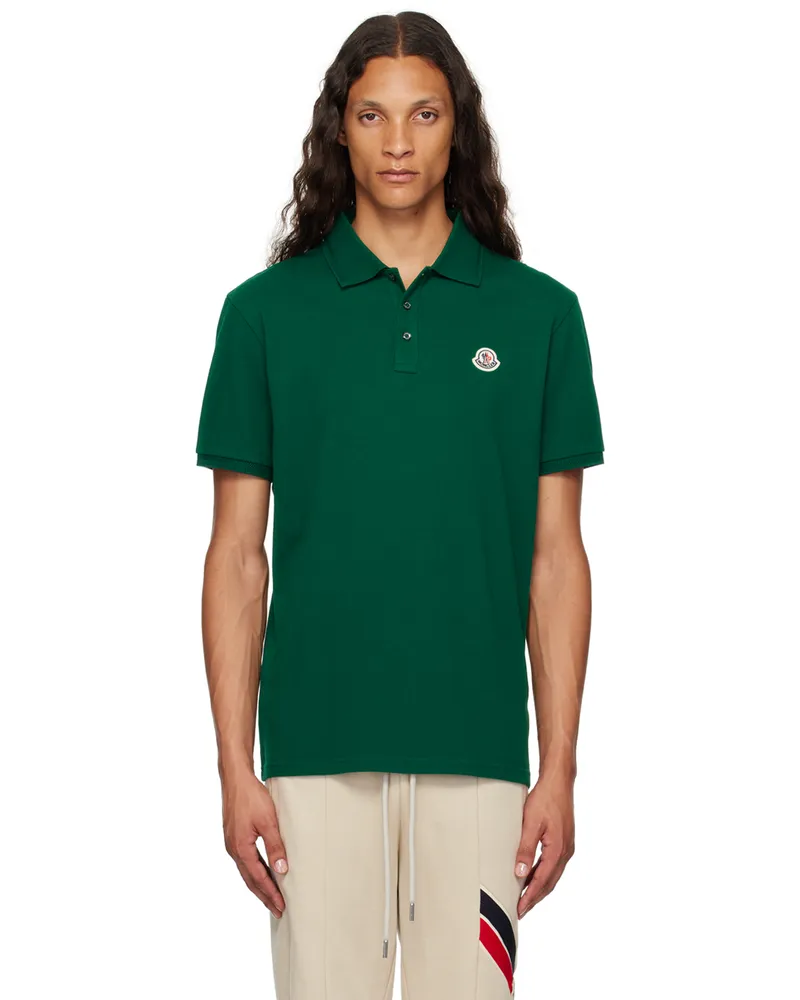 Moncler Green Logo Patch Polo 875