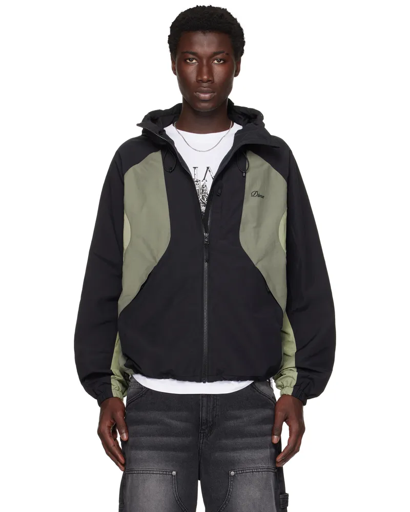 Dime Black & Gray Tech Windbreaker Jacket Black