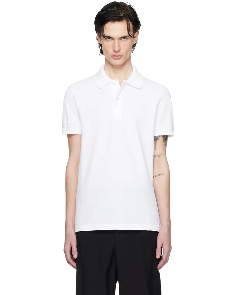 Tom Ford White Tennis Piquet Polo White
