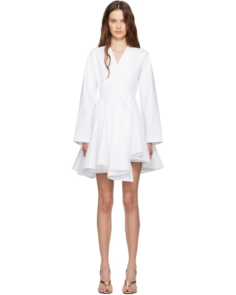 Alaïa White Cotton Poplin Minidress 000